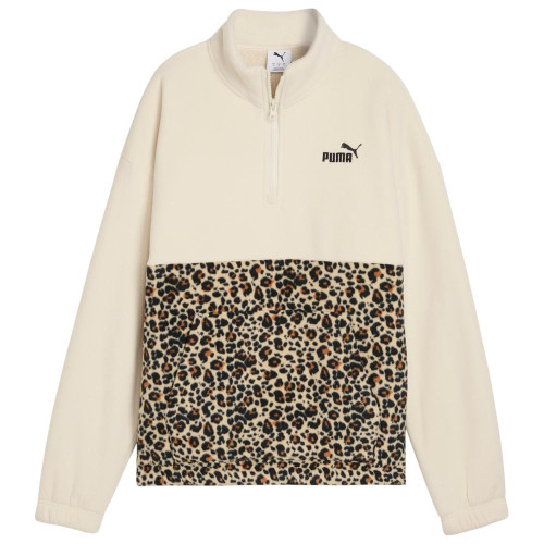 Puma Γυναικείο φούτερ Essentials Graphic Animal Relaxed Half-Zip Crew